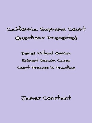 cover image of California Supreme Court Questions Presented